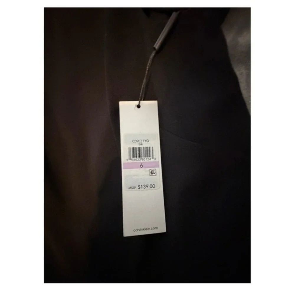 Calvin Klein Flutter Sleeve Wide Leg‎ Jumpsuit Black Stretch Crepe 6